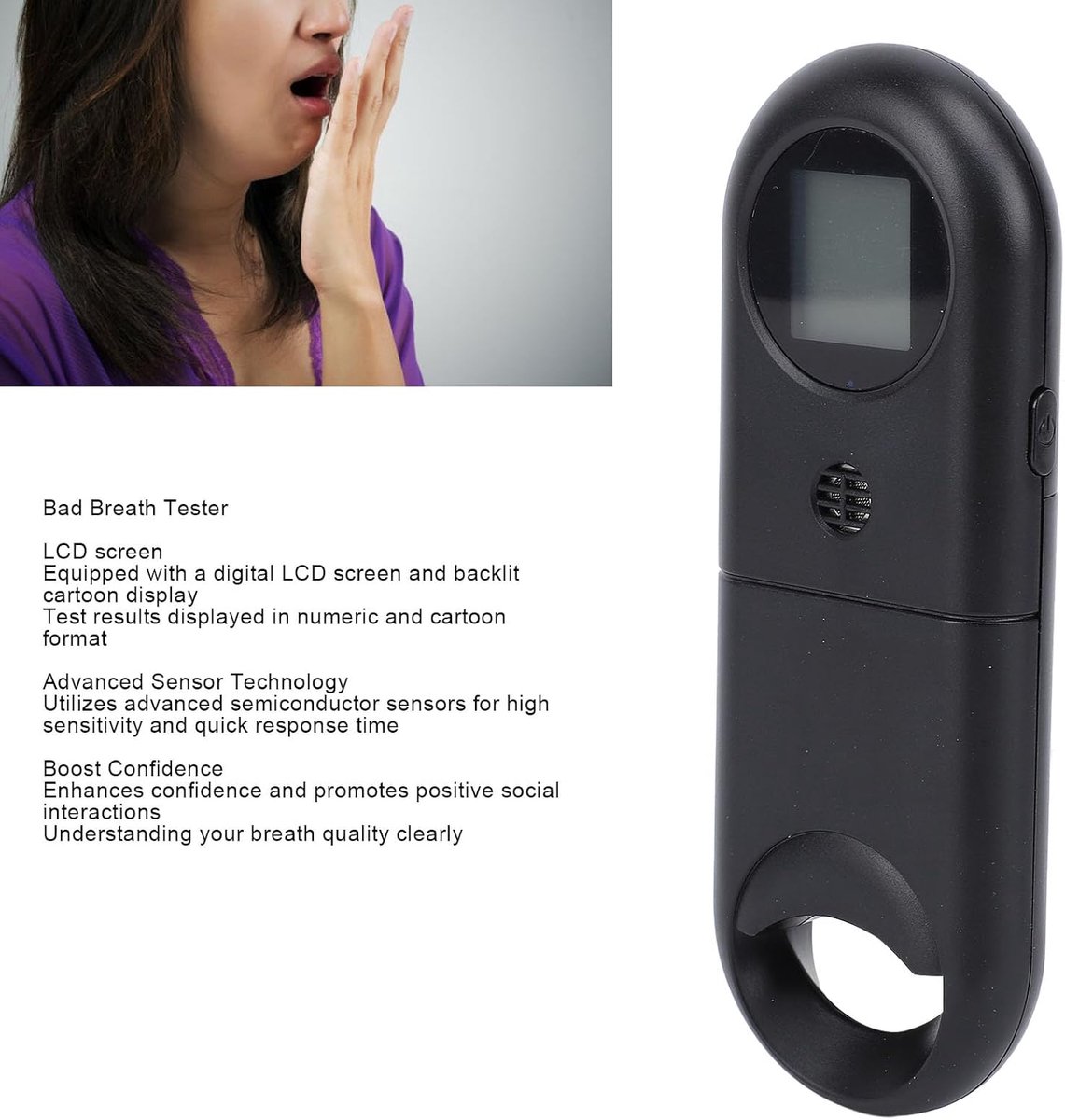 Halitosis Detector - Digitale LCD Display - Cartoon Achtergrondverlichting - Verhoogt je zelfvertrouwen - ShopVlot