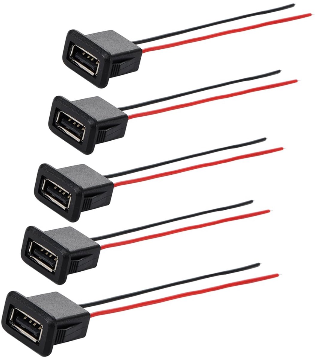 USB connector 2-pins 3A - vrouwelijke aansluiting - hoge temperatuur weerstand - ideaal voor opladen - ShopVlot