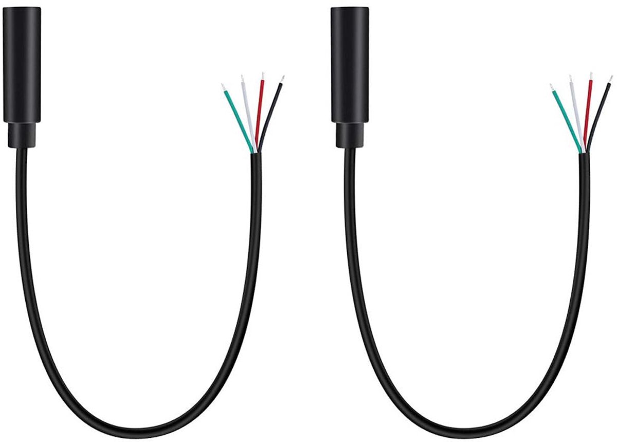 3.5mm 4-pins vrouwelijke jack kabel - 0.3m TRRS stereo - open uiteinden - ideaal voor hoofdtelefoons - ShopVlot
