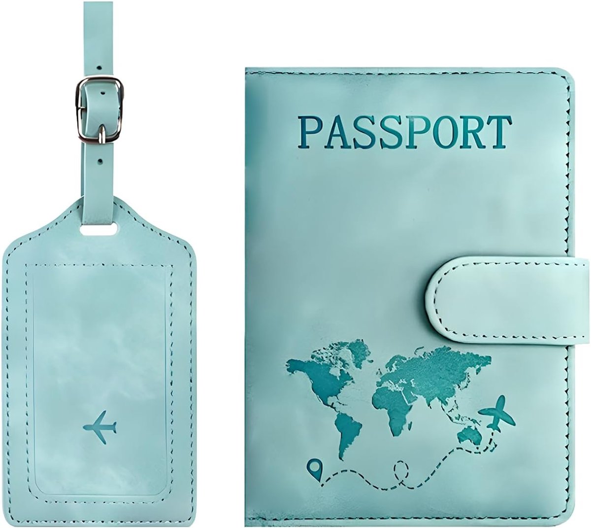 Paspoorthoes en Bagagelabel Set - Elegant Design - Bescherming tegen Diefstal - Ideaal voor Vakantie - ShopVlot