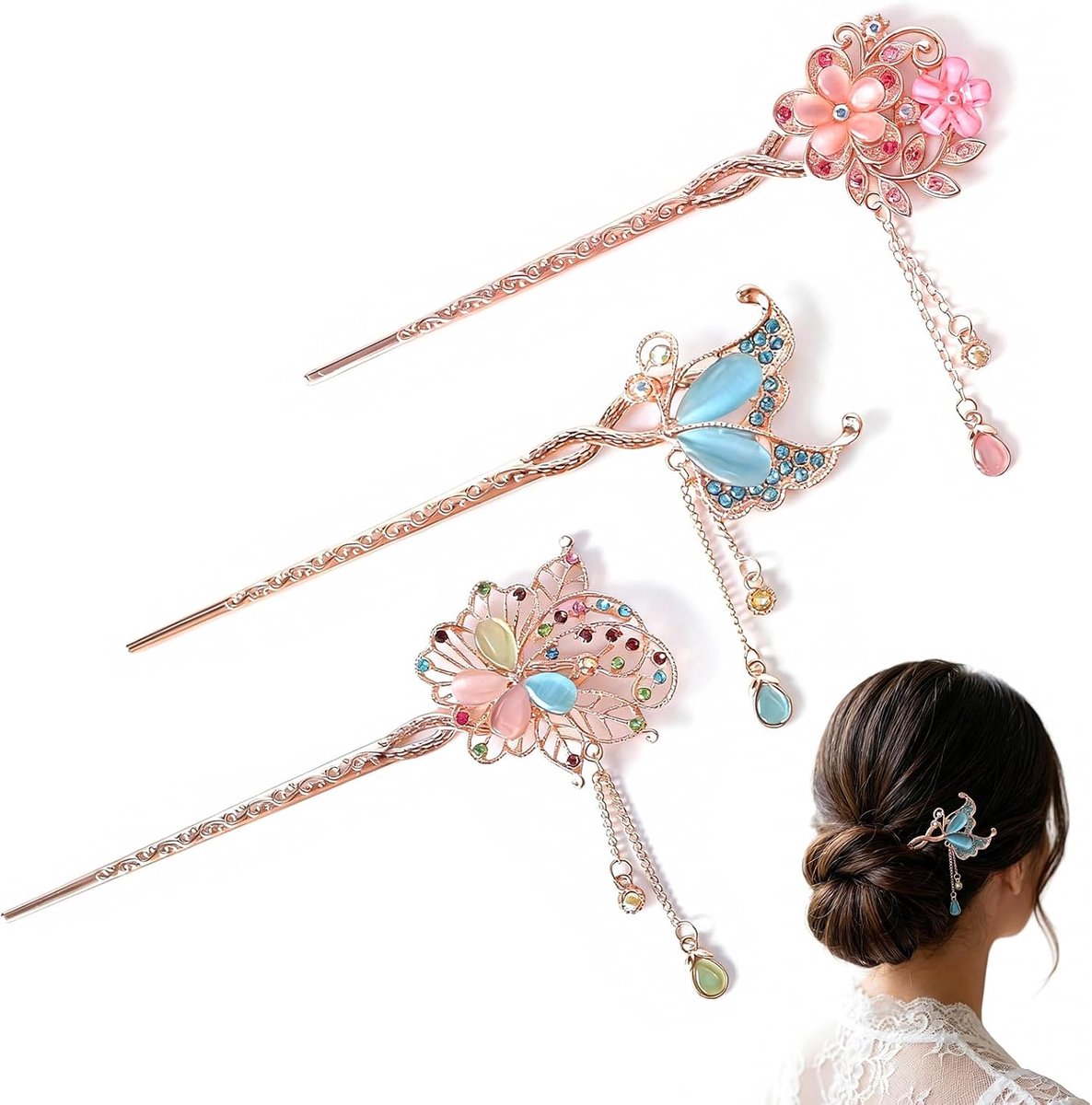 Haarclips set 3 stuks - retro metalen haarspelden - elegant en minimalistisch - perfect voor vrouwen en meisjes - ShopVlot