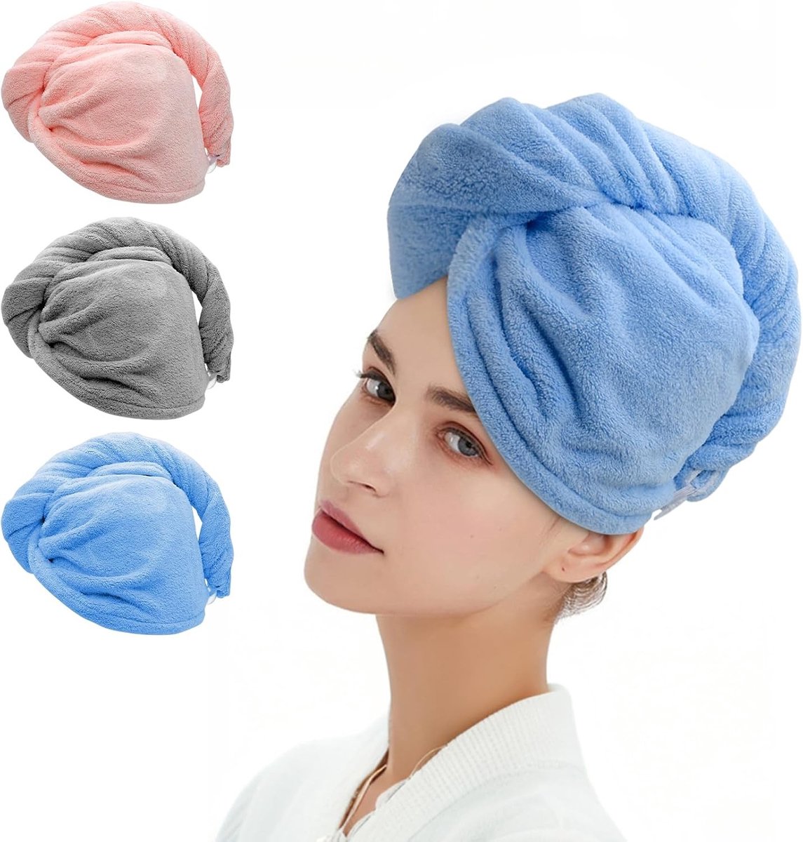 Haar droog handdoek - Wit - 70 x 140 cm - Sneldrogend Microvezel - Voor Thuisgebruik