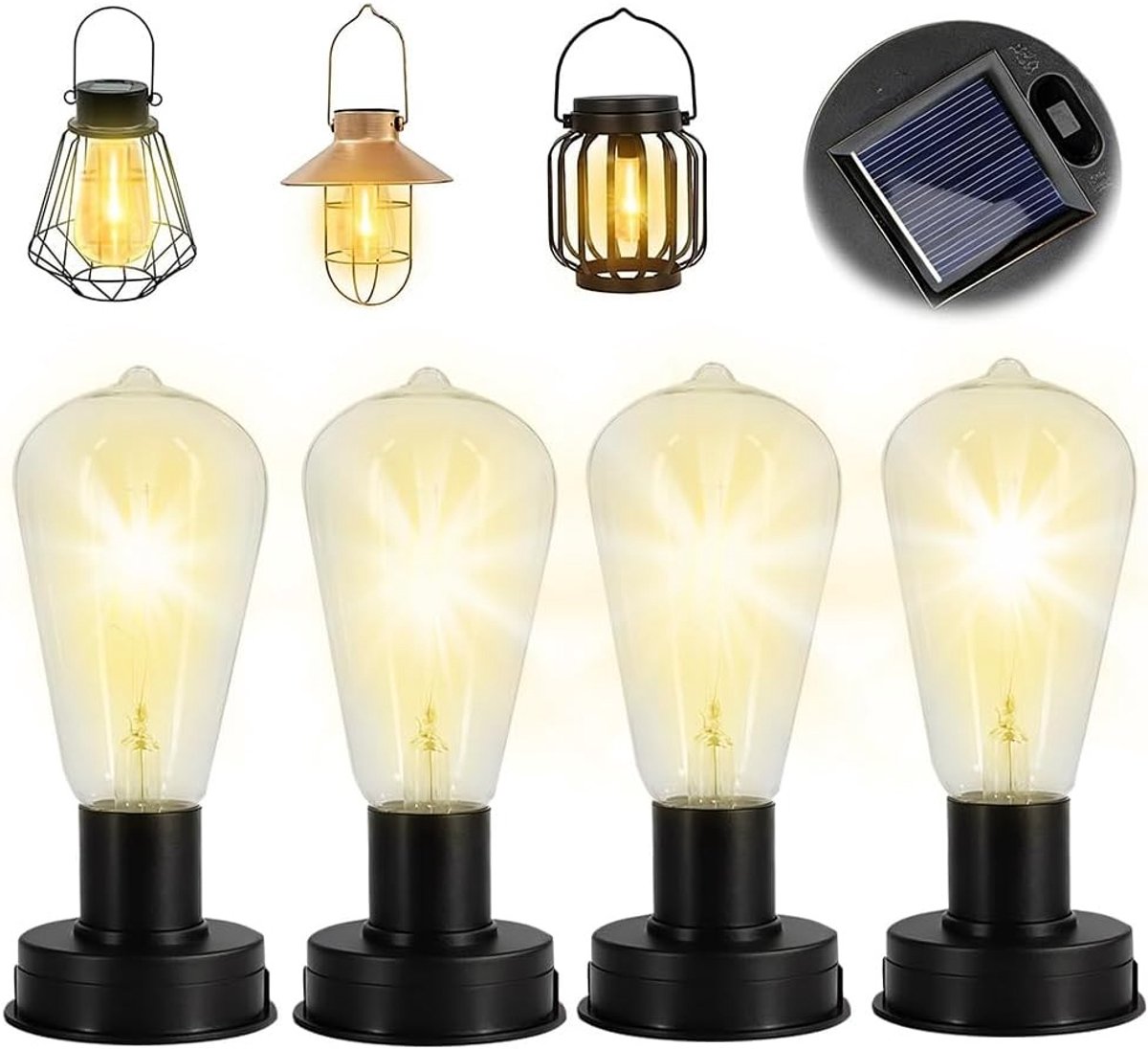 Zonne-energie Gloeilampen - Transparant - 8 cm - Vervangende Lampen voor Buiten - Voor Tuinverlichting