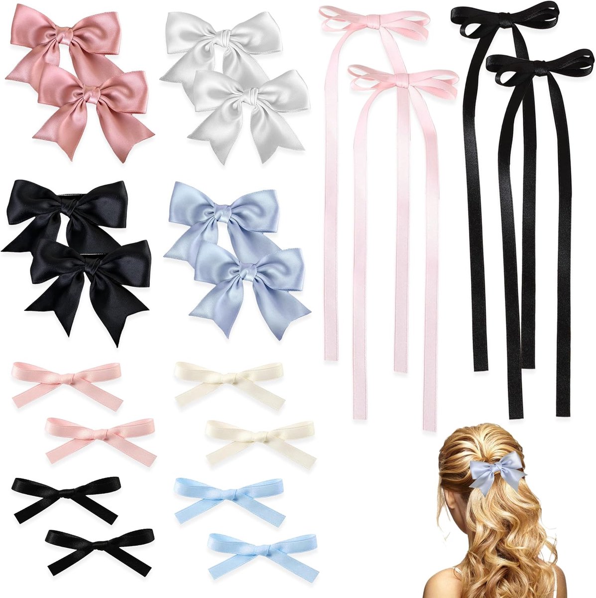 Haarspeldjes met Strik - 20 Stuks Haarclips voor Vrouwen - Elegante Mini Haarspelden - Creëer Diverse Hairstijlen - ShopVlot