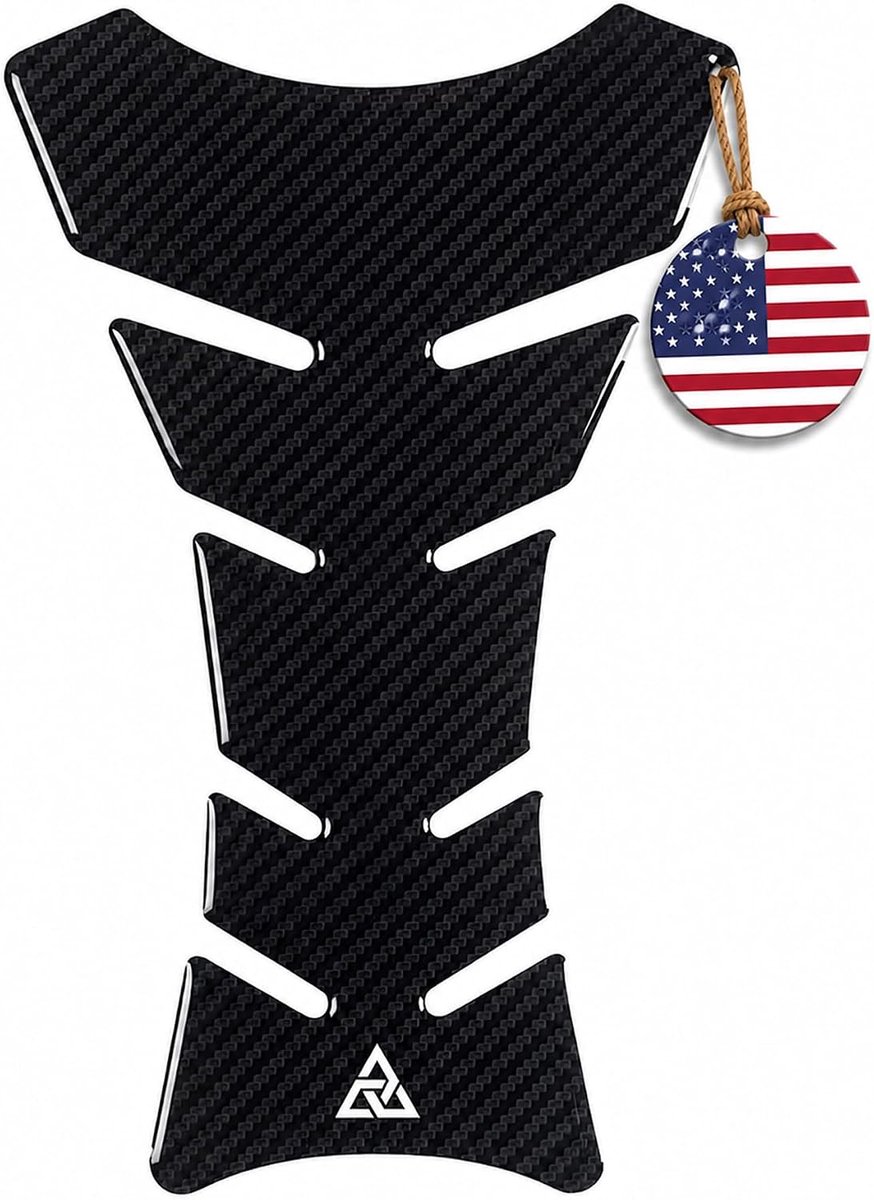 Tankpad motorfiets 20x12,5cm - Carbonlook V1 - Universeel - Beschermt tegen krassen - ShopVlot