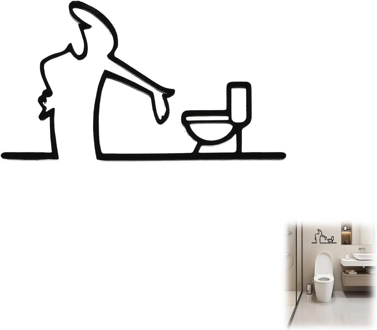 Humoristische wc-stickers 15,8 x 8,2 cm - zelfklevend acryl - duurzaam en slagvast - eenvoudig aan te brengen - ShopVlot