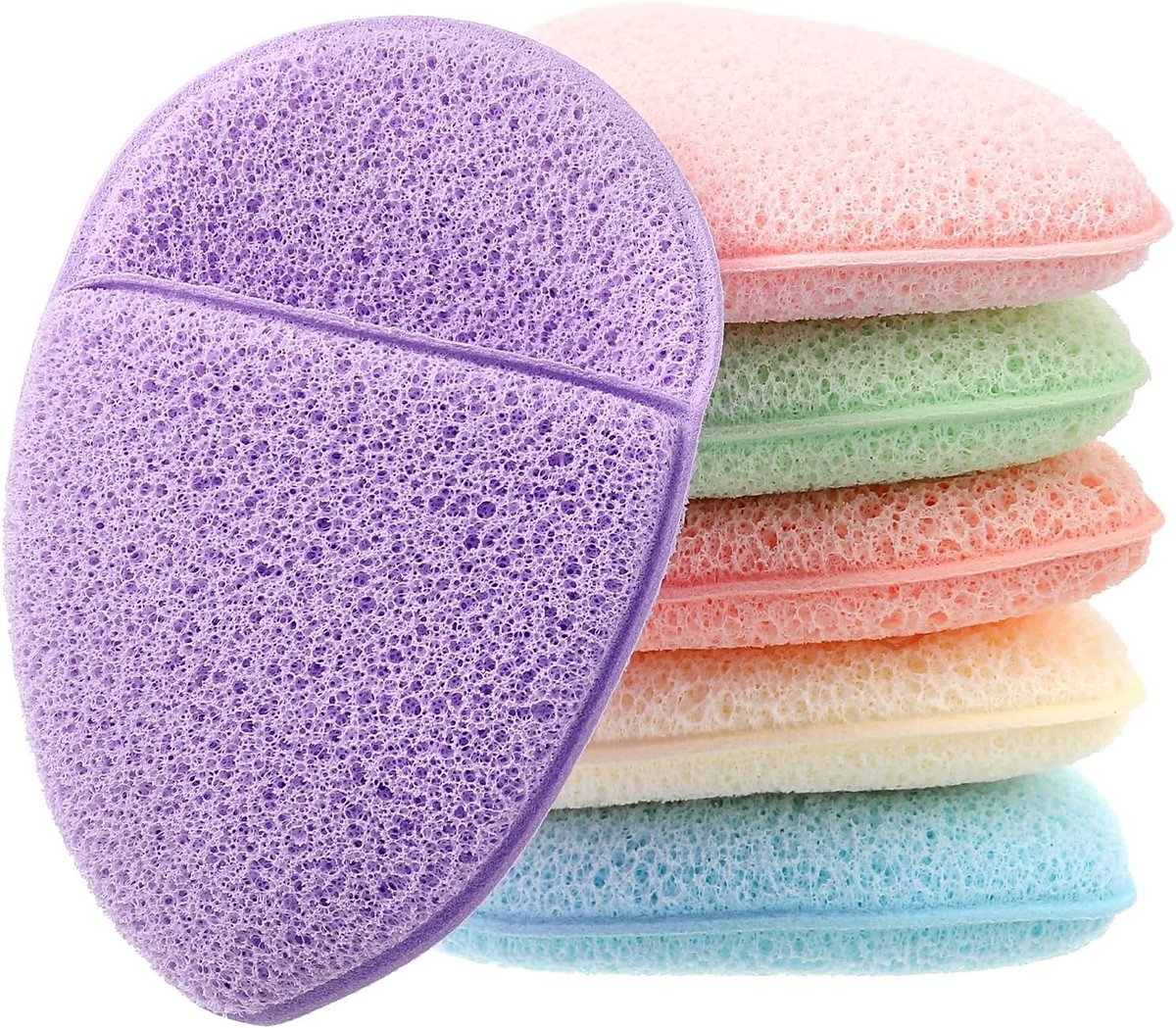Gezichtssponzen set van 6 - Herbruikbare make-up pads - Zacht en milieuvriendelijk - Voor grondige gezichtsreiniging - ShopVlot