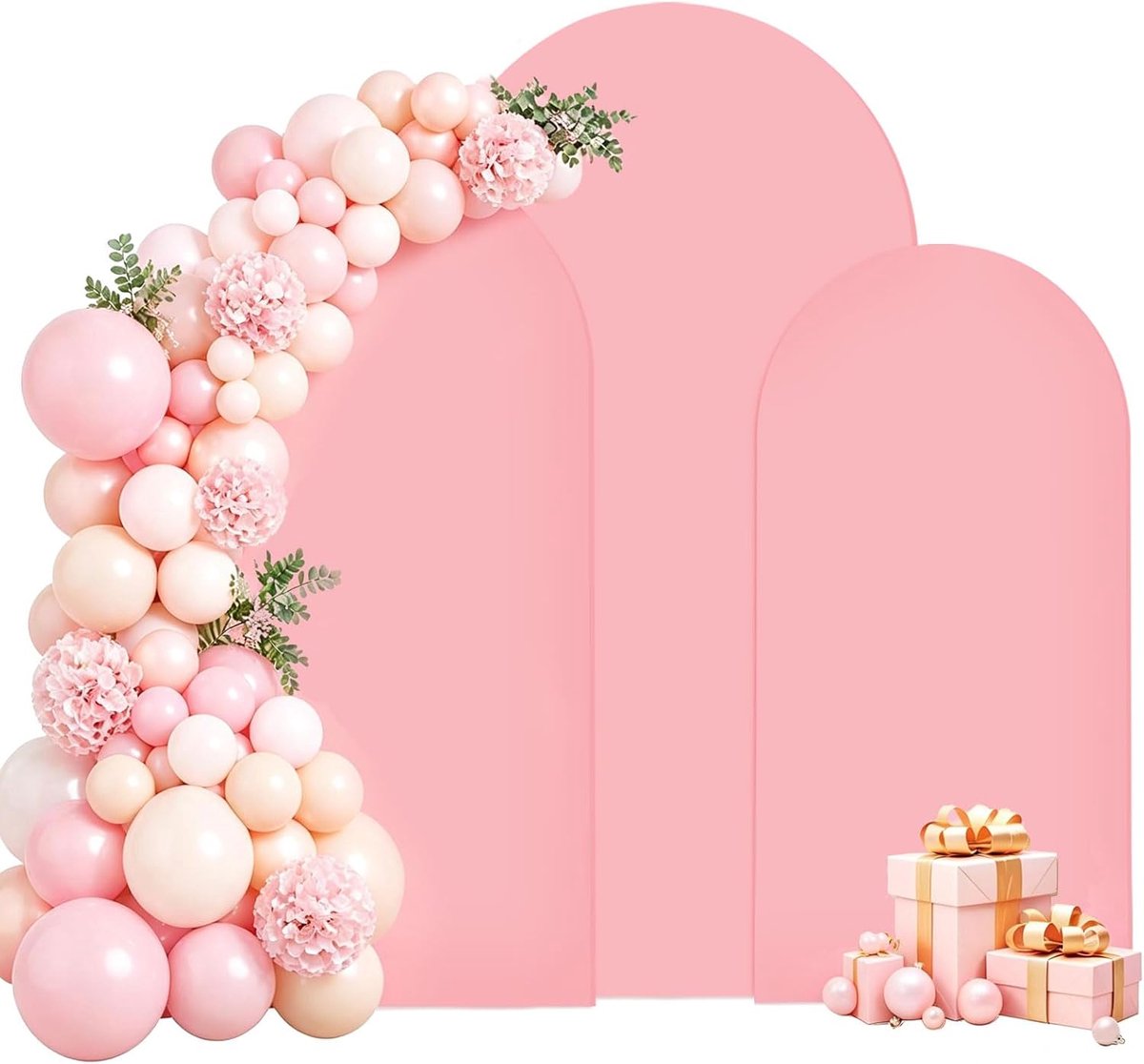 Achtergrond voor boog 3-delige set - dubbelzijdig - roze - perfect voor bruiloften - ShopVlot