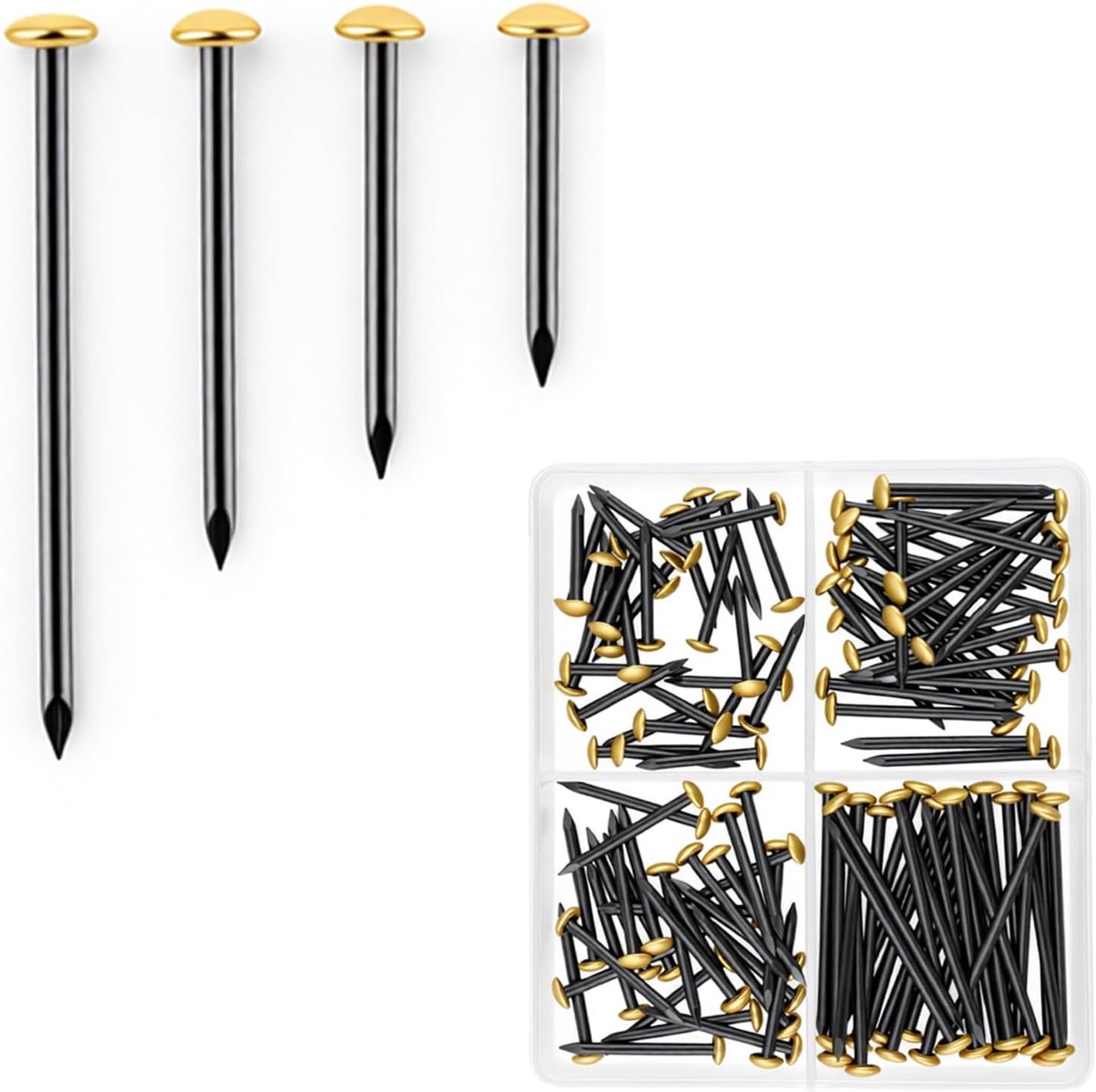 120 Pcs Wall Photo Nails Various Nails for Wood, Nails Nail Sets for DIY Crafts, Masonry, Brick Wall, Woodwork - ShopVlot