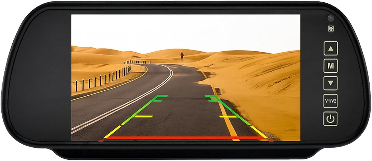 Cocar 7 Inch Automotive Monitor Mirror Display 2 RCA for Car Rear View Camera - ShopVlot