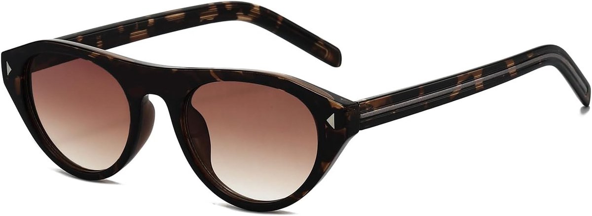 Retro Small Oval Cat Eye Sunglasses for Women Men Trendy Narrow Round Cateye Shades - ShopVlot
