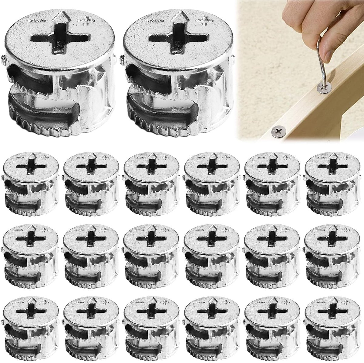 Meubelverbinders 15 x 11 mm - zinklegering - excentrische kastverbinders - eenvoudige montage - ShopVlot