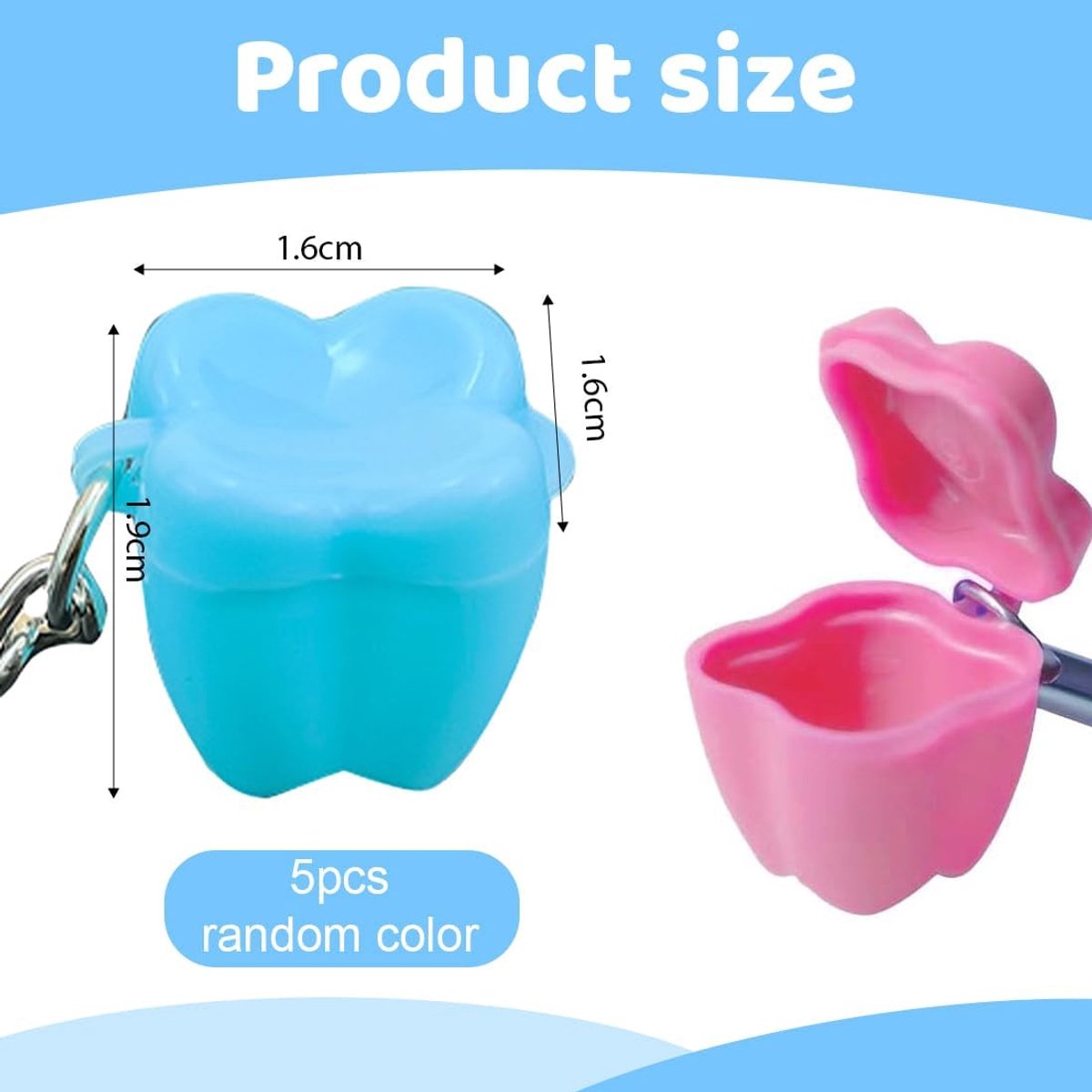 Tandendoosje set van 5 - Houten 3D-gegraveerd - Schattige kleuren - Herinnering aan de kindertijd - ShopVlot