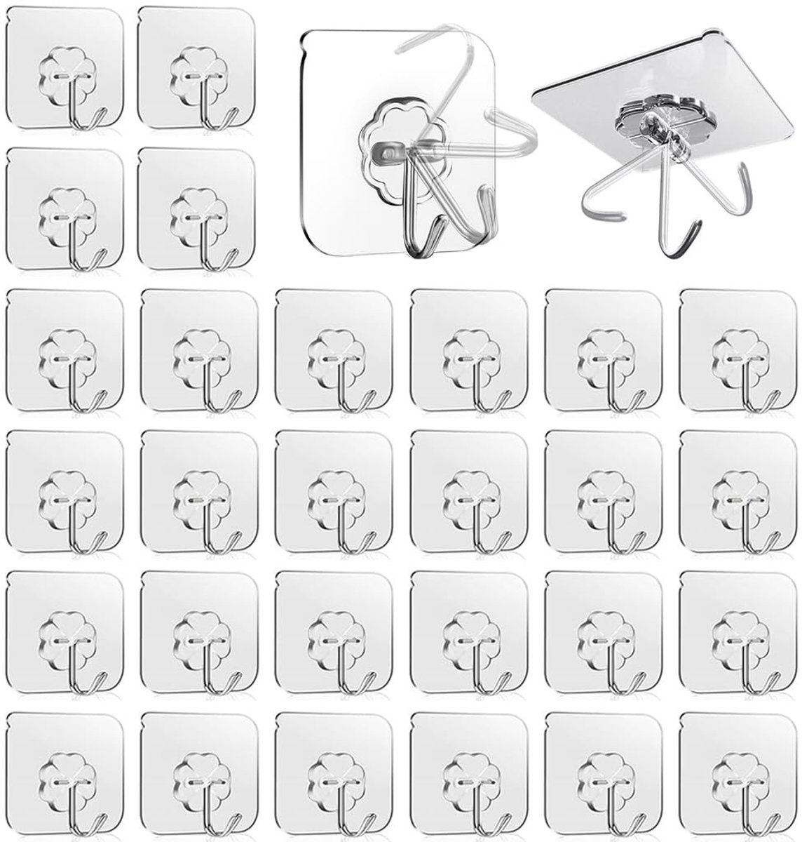 Solidchoice - Set van 30 Transparante Zelfklevende Haken