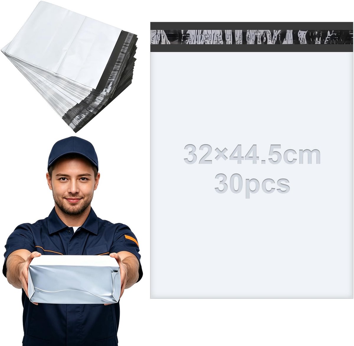 Solidchoice - 30 Stuks Zelfklevende Verzendzakken voor Kleding