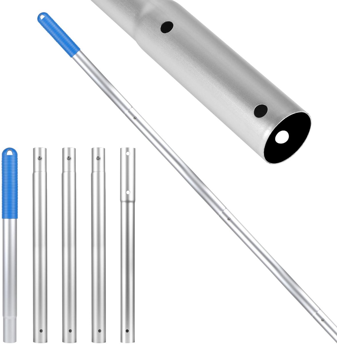 Solidchoice - Aluminium Telescopische Pool met 5 Secties voor Efficiënte Schoonmaak