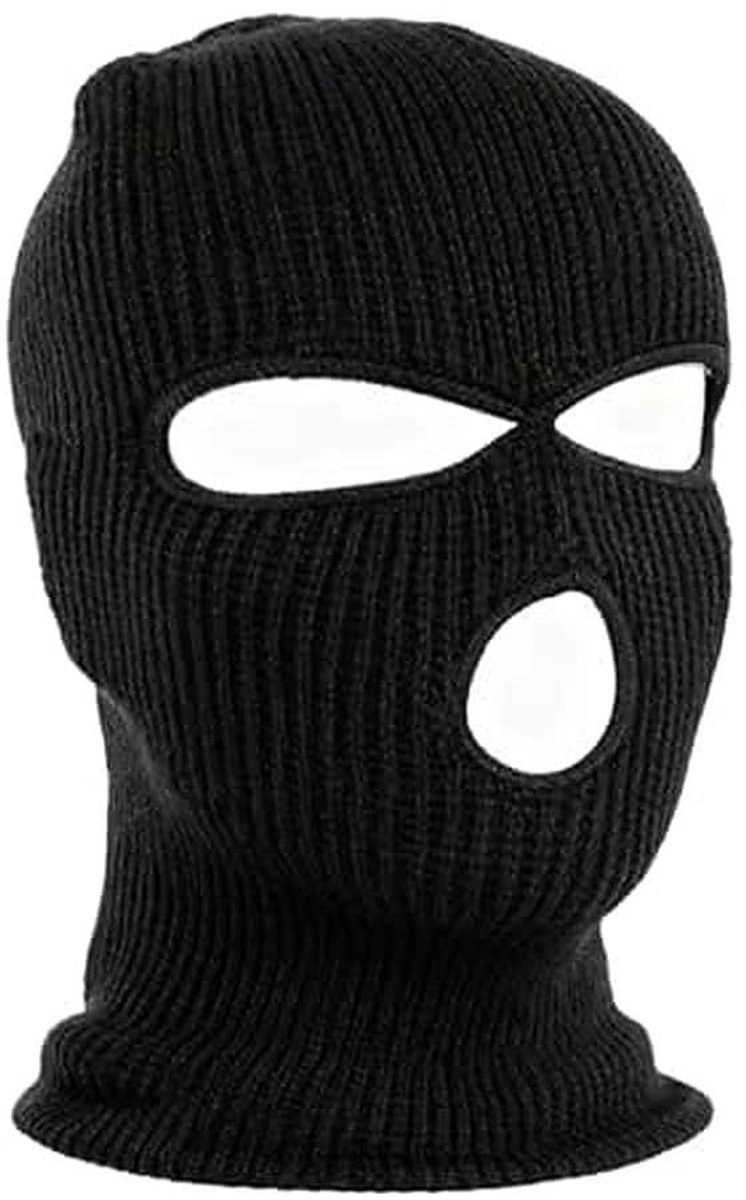 Solidchoice - Zwarte 3-Hole Balaclava voor Koude Weerbescherming