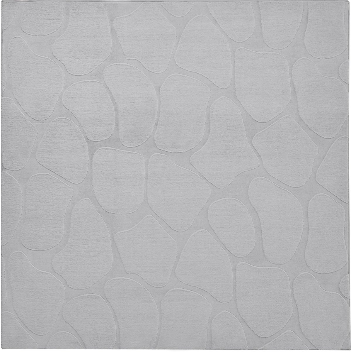 KAWI - Vloerkleed - Lichtgrijs - 160 x 160 cm - Polyester