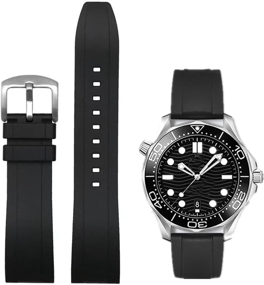 Horlogebanden 19mm 20mm 21mm 22mm - FKM rubber - zacht en duurzaam - universele vervangband voor heren en dames - ShopVlot