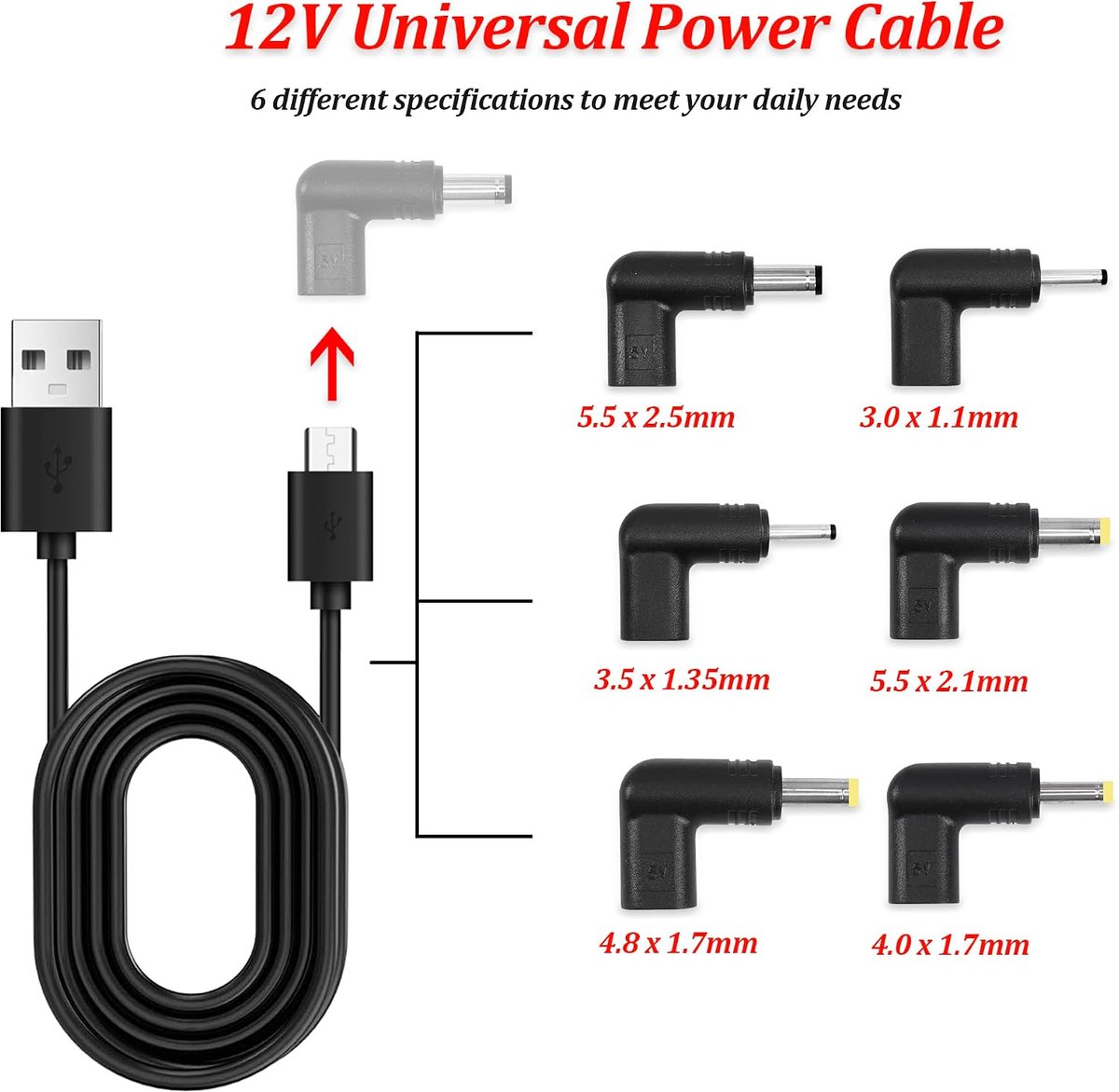 USB C naar DC 90 Graden Adapter - 6 Stuks - Emulatie voor Laptop en Router - Snelladen met 5V PD - ShopVlot