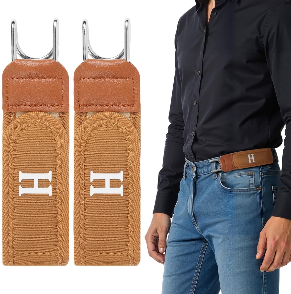 Solidchoice - Elastische Riem met Metalen Haak, Verstelbaar en Comfortabel