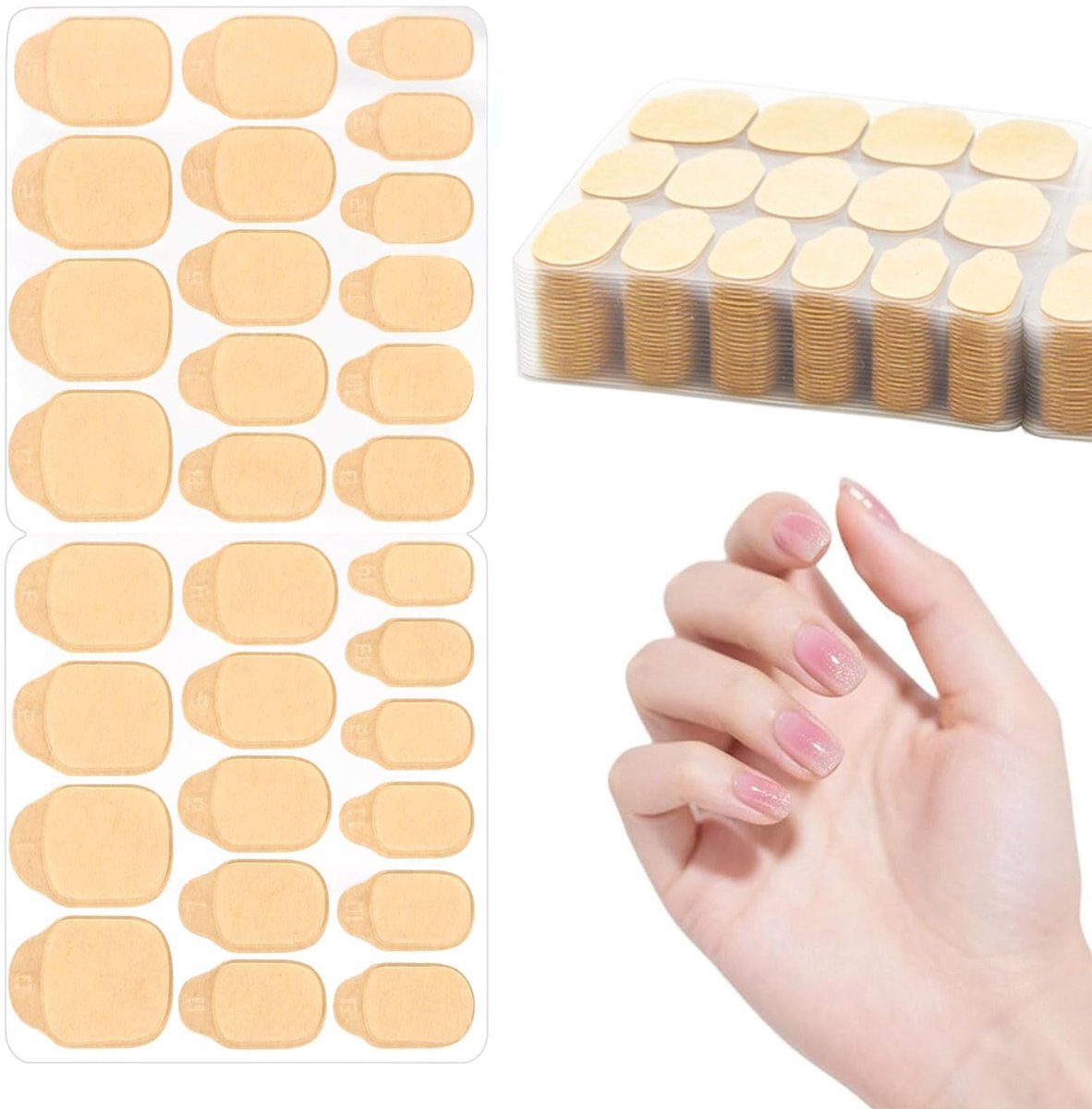 Solidchoice - 600 Stuks Plantaardige Zelfklevende Nagelkleeflipjes