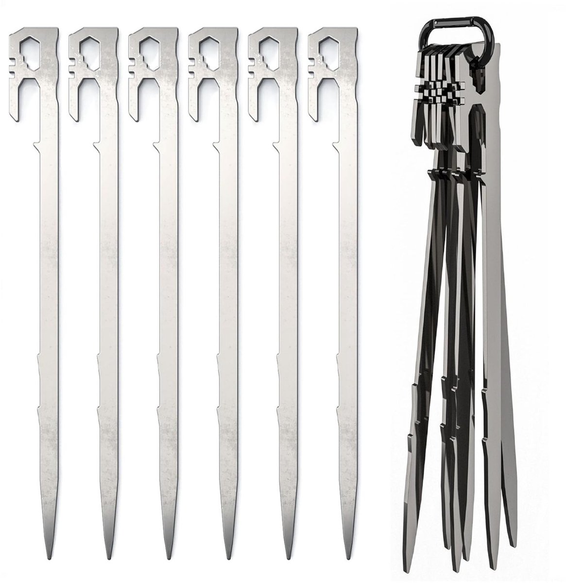 Solidchoice - Set van 6 Stalen Tent Pegs voor Buitenactiviteiten