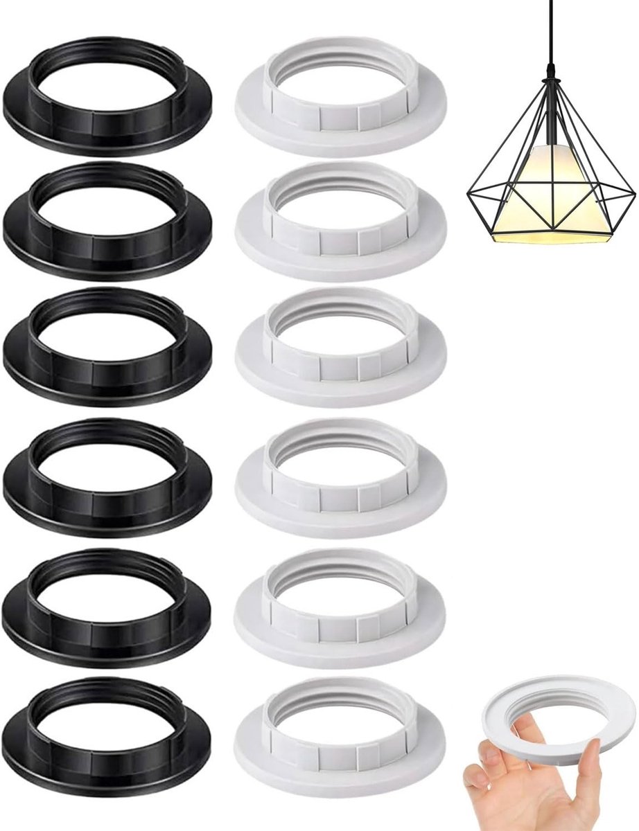 Solidchoice - Set van 12 E27 Plastic Lamp Shade Reducer Ringen