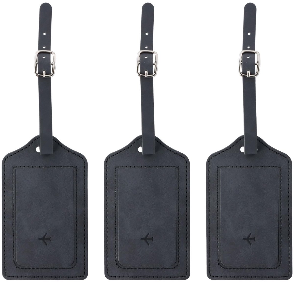 Solidchoice - Set van 3 Kofferlabels van PU-leer voor Reizen