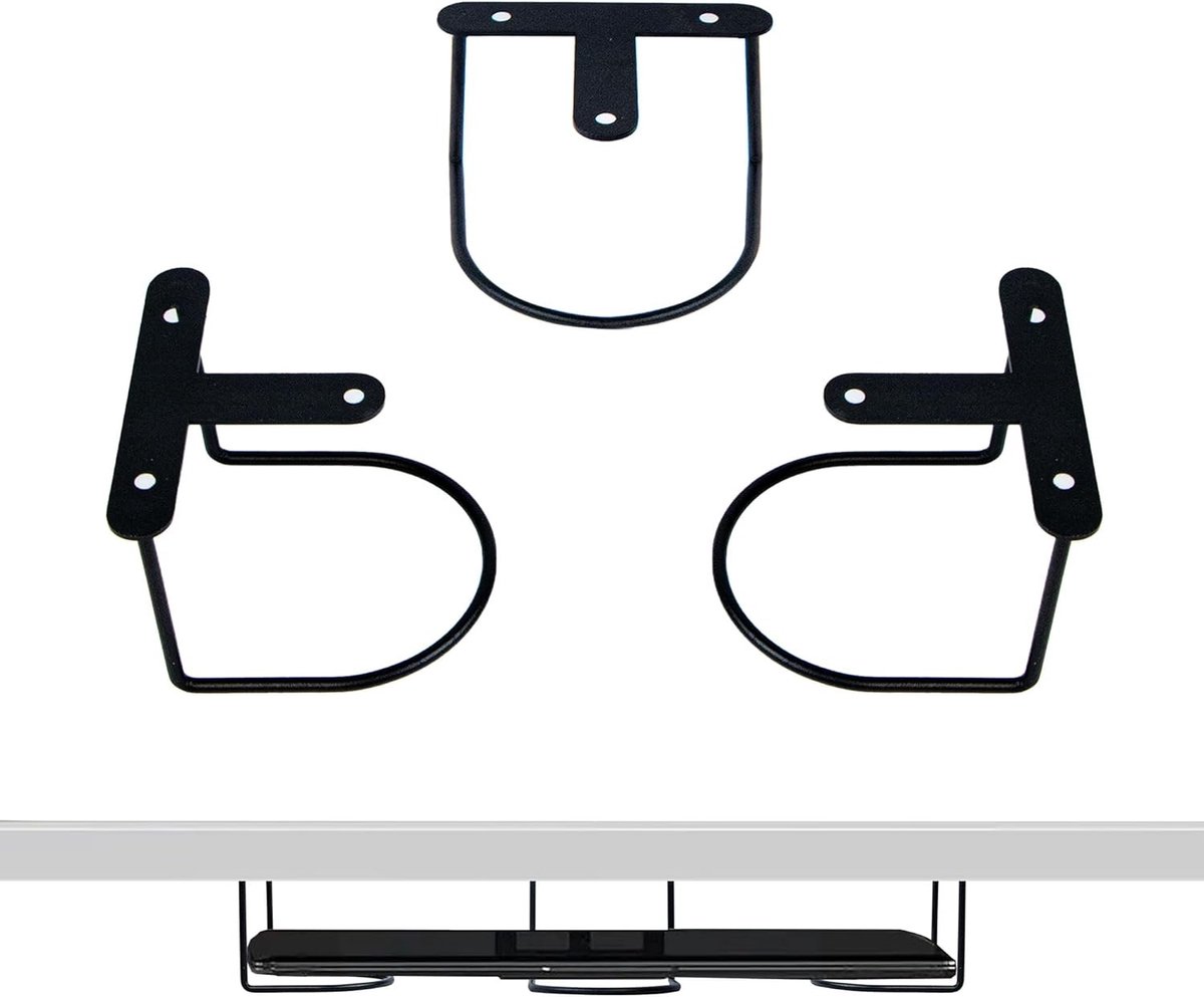 Multifunctionele Onderbureau Laptop Houder, Ruimtebesparende Metalen Plank voor Laptopopslag, Geschikt voor 0-60mm, Ideaal voor Thuiswerk en Kantoorgebruik