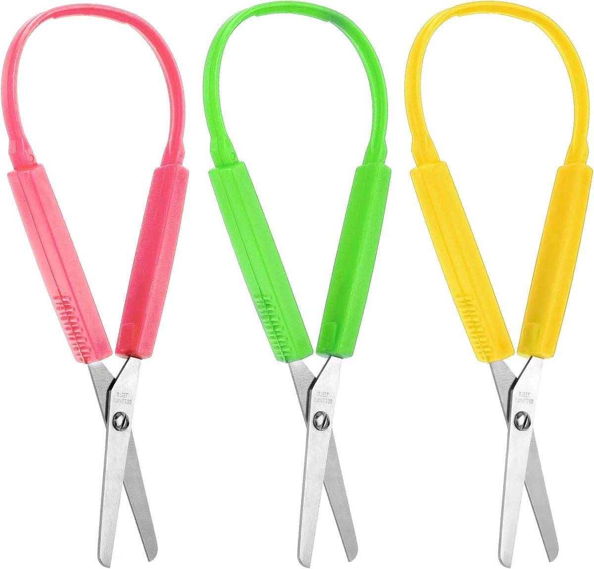 Mini loop scharen 5.5 inch - kleurrijke handgrepen - zelfopenend ontwerp - veilig voor kinderen - ShopVlot
