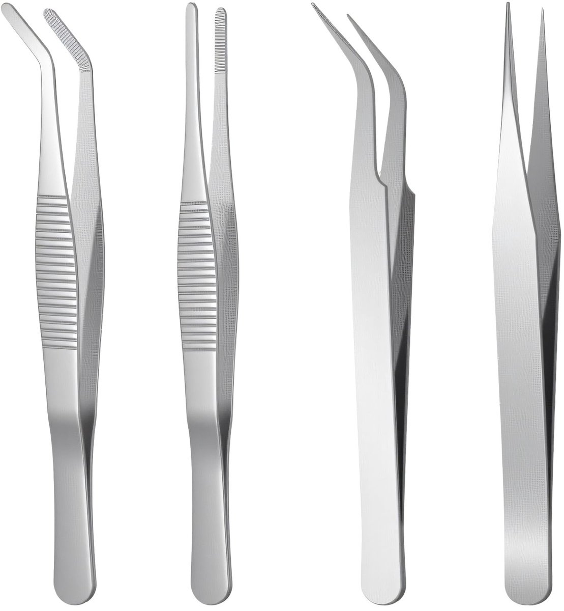 Solidchoice - Precisie Tang Set van 4 Stuks in RVS