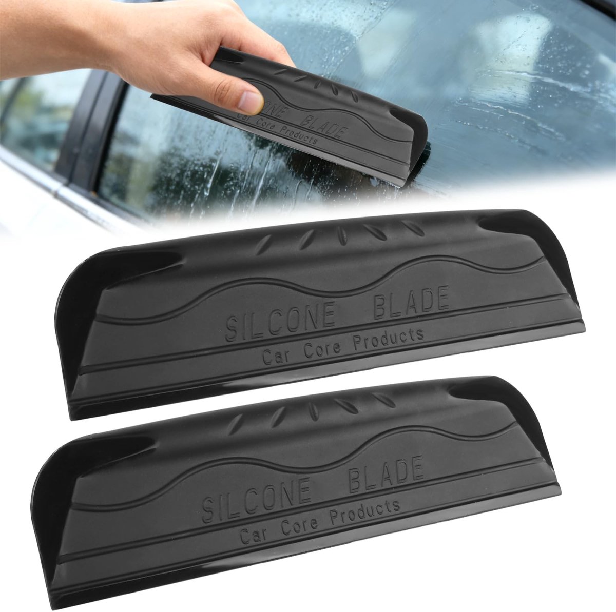 Solidchoice - 2 Stuks Silicone Watertrekker voor Auto, 25 cm, Zacht en Effectief