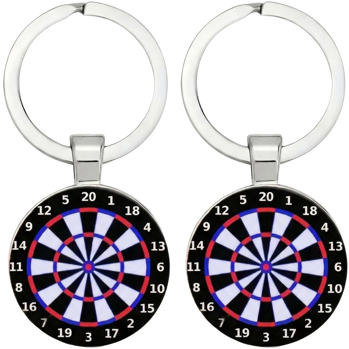 Solidchoice - 2 Stuks Dartbord Sleutelhangers voor Dartliefhebbers