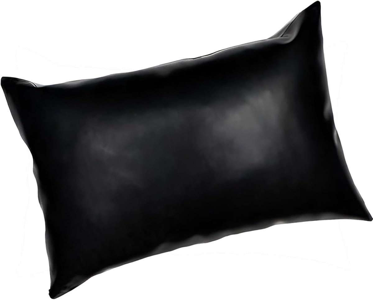 Latex kussenslopen 20x28cm - zwart natuurlijk rubber - met rits - beschermt latex kleding - ShopVlot