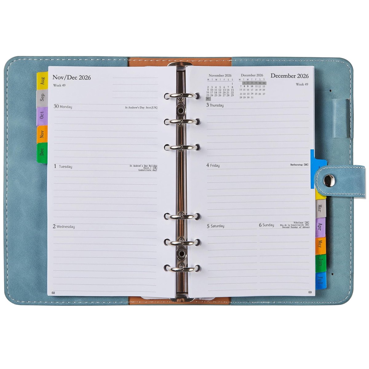 Solidchoice - A6 Weekplanner met Tabs en PU Softcover