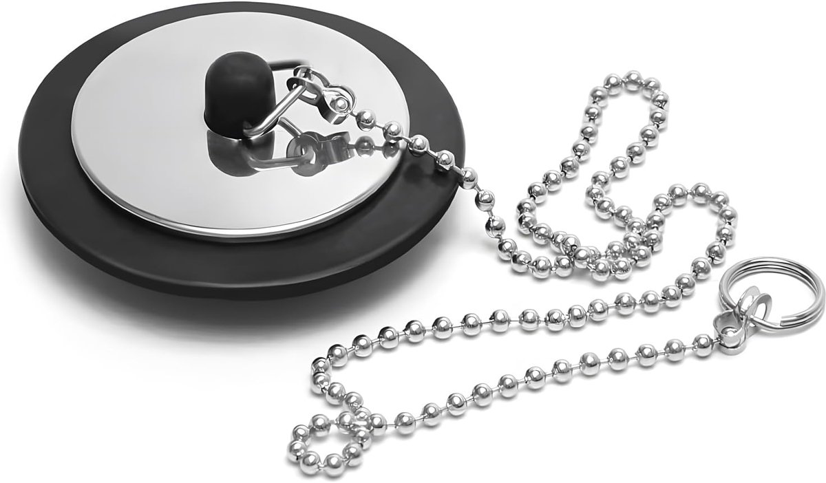 Afvoerstopper universeel 16,5 inch RVS ketting - Vervangingsstopper voor badkamer en keuken - Voorkomt lekkage - ShopVlot