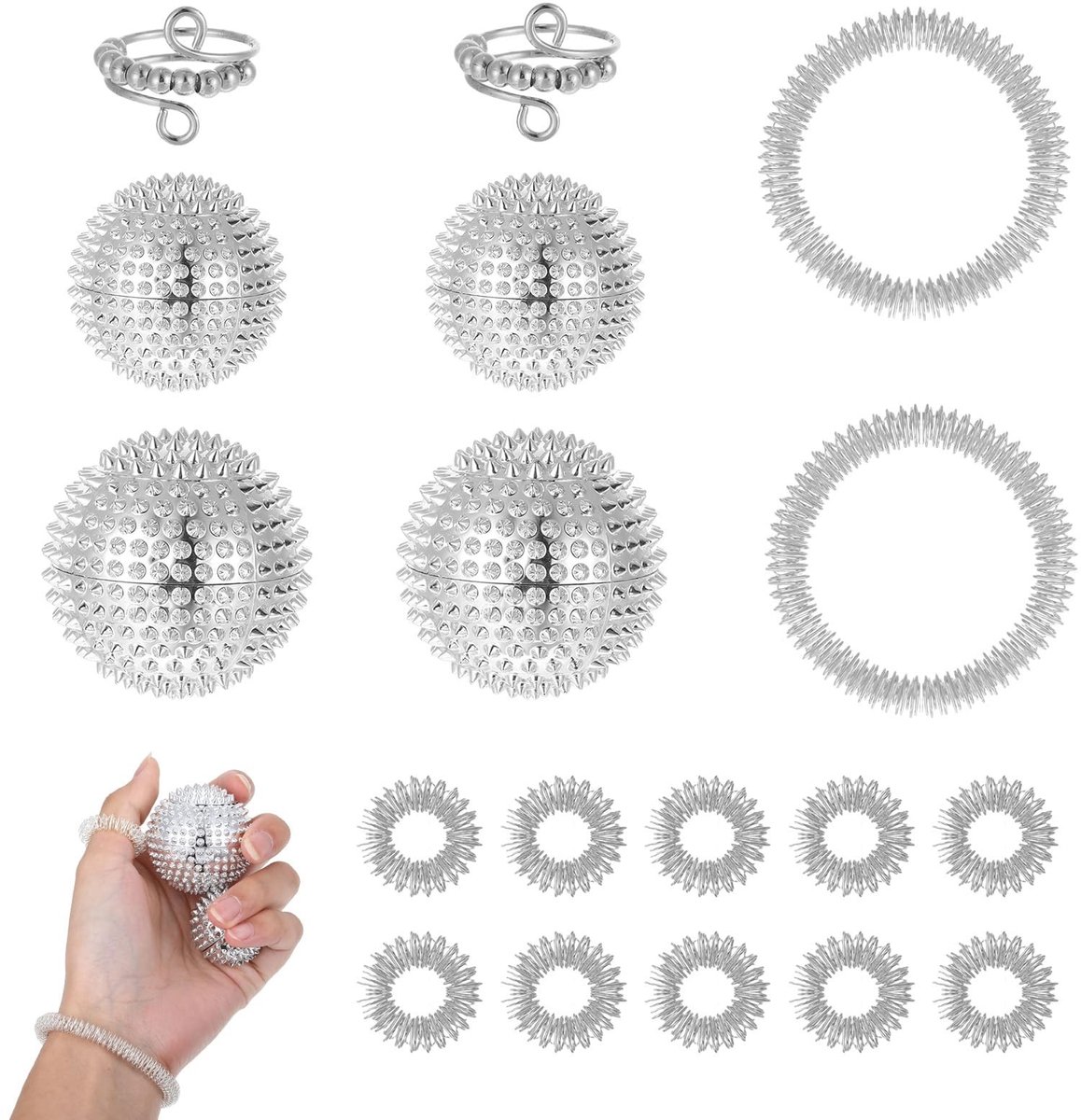 Solidchoice - Set van 18 Anti-Stress Speelgoed met Massagefuncties