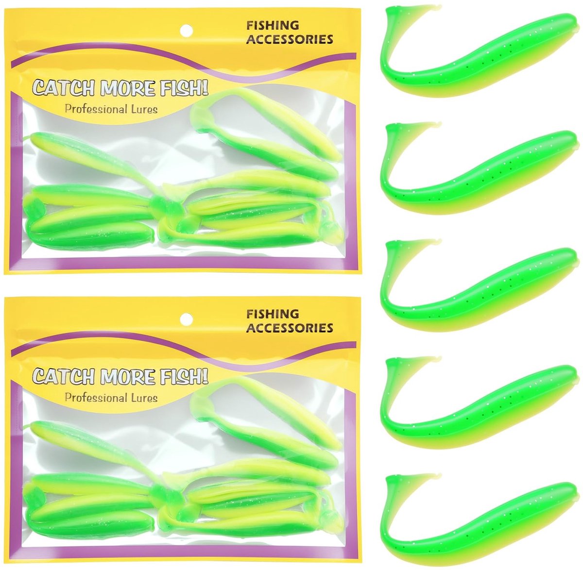 Solidchoice - Set van 20 Rubber Vissen voor Hengelsport, 7cm Aas