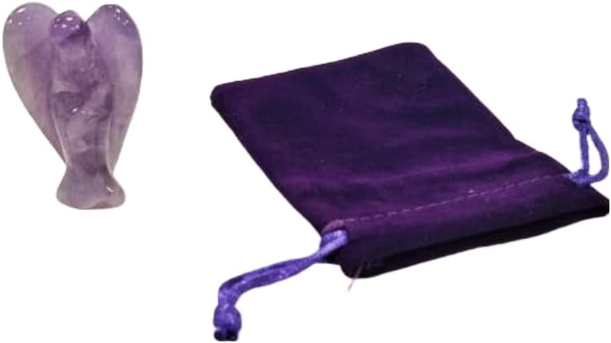 Feng Shui Engel Beeldje - Amethist - Healing Crystal Talisman - Brengt emotionele stabiliteit - ShopVlot
