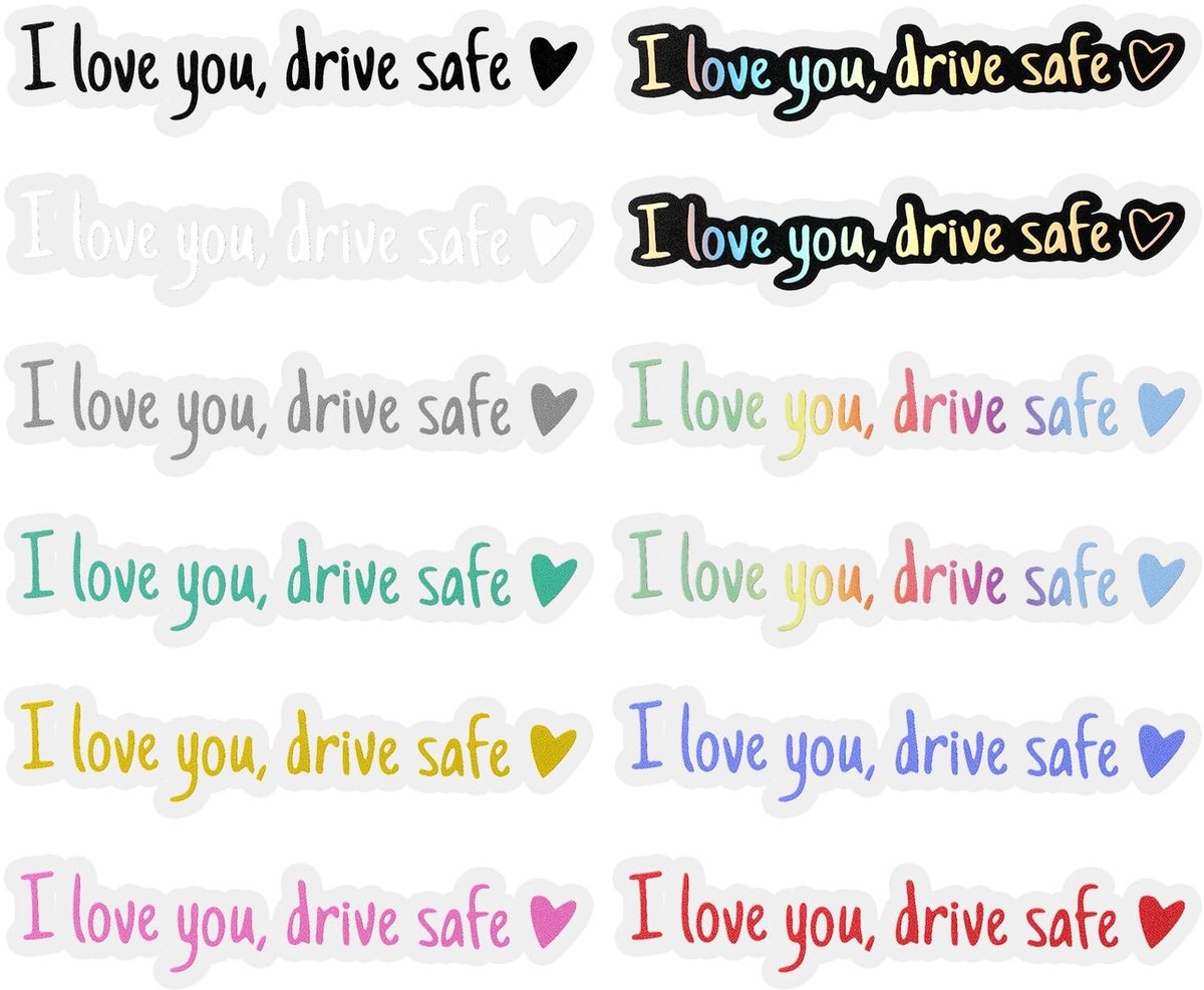 Solidchoice - Set van 12 I Love You Achteruitkijkspiegel Stickers