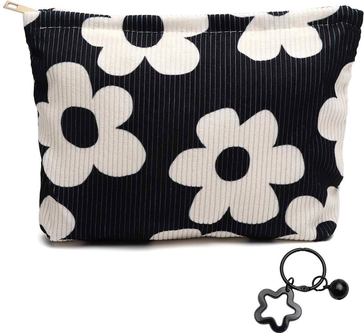 Solidchoice - Multifunctionele Makeup Tas met Rits en Bloemmotief