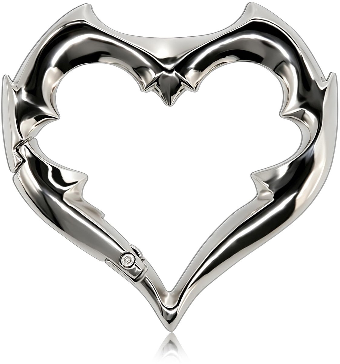 Solidchoice - Gotische Hartvormige Karabijnhaak Sleutelhanger met Emaille Afwerking