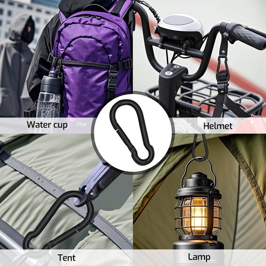 Carabiner 6 x 2.8 cm - RVS - Multifunctioneel - Ideaal voor camping - ShopVlot — afbeelding 5