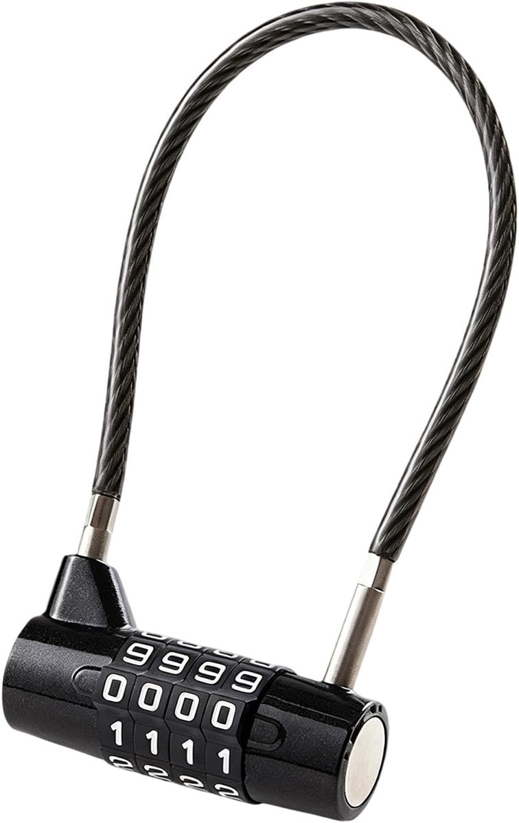 Cijferslot met lange beugel 17 cm - 4-cijferige code - waterdicht - ideale diefstalbeveiliging voor fiets en scooter - ShopVlot