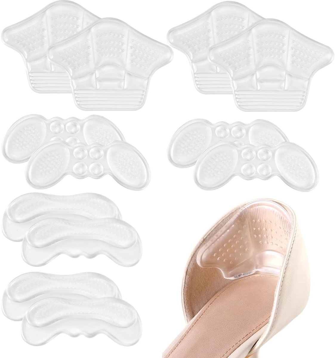 Solidchoice - 12 Stuks Onzichtbare Hielpads van Silicone met Zelfklevende Grip