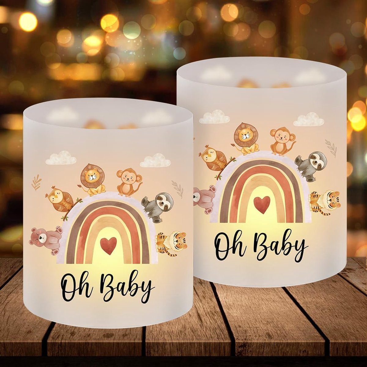 Lantaarns 12 stuks - dierenmotief - decoratie voor babyshowers - sfeervolle tafeldecoratie - ShopVlot