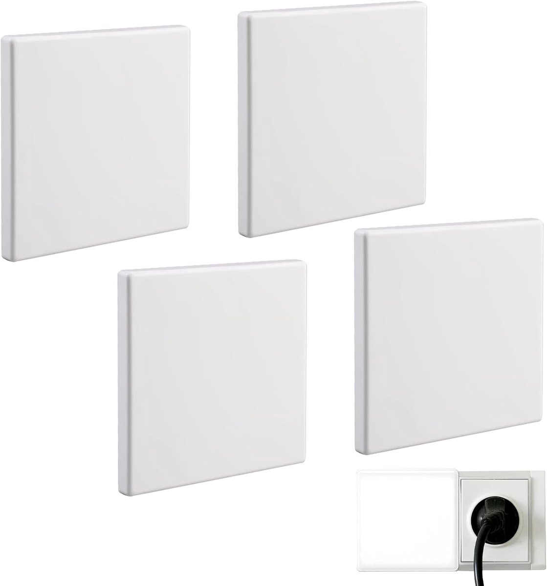 Shutter cover 86 x 86 mm - witte kunststof plug cover - voor ongebruikte sockets en schakelaars - ShopVlot