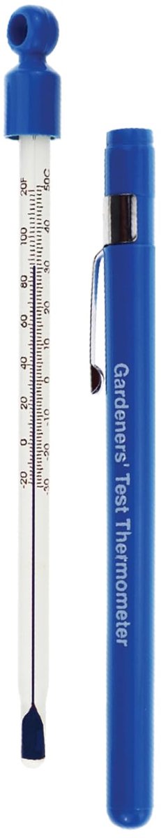 Tuinaarde thermometer - handige probe - blauw plastic - meet bodemtemperatuur voor zaaien - ShopVlot