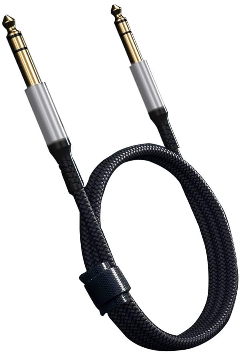 Audio Jack 6.35mm Male - Gevlochten Nylon - Versterkte verbinding - Ideaal voor audioapparatuur - ShopVlot